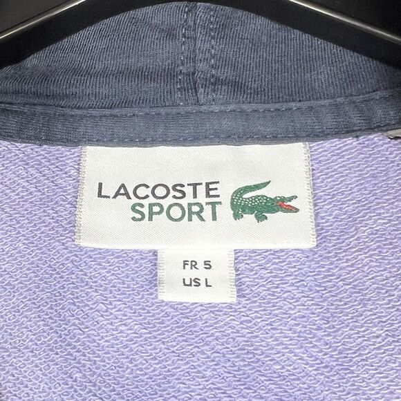 Lacoste Sweatshirt Large Purple Sport Miami Open 2023 Edition Hoodie Full Zip - Picture 11 of 15